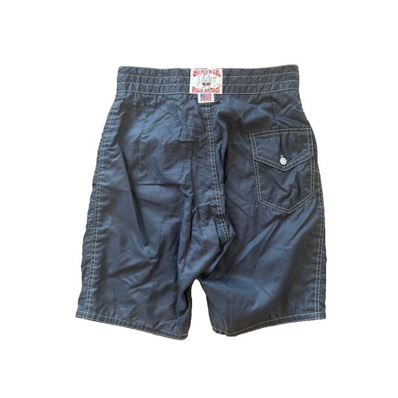 BIRDWELL BEACH BRITCHES Swim Trunks Shorts Mens Size 28 Navy Blue Drawstring - Picture 4 of 7